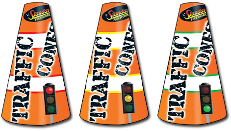 Traffic Cone Fountains(3) - Red, Yellow & Green